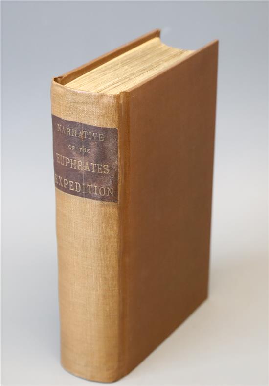 Cheesney, Francis Rawdon - Narrative of the Euphrates Expedition, 8vo, rebound cloth, with 45 litho plates and 1 map, lacking map at en